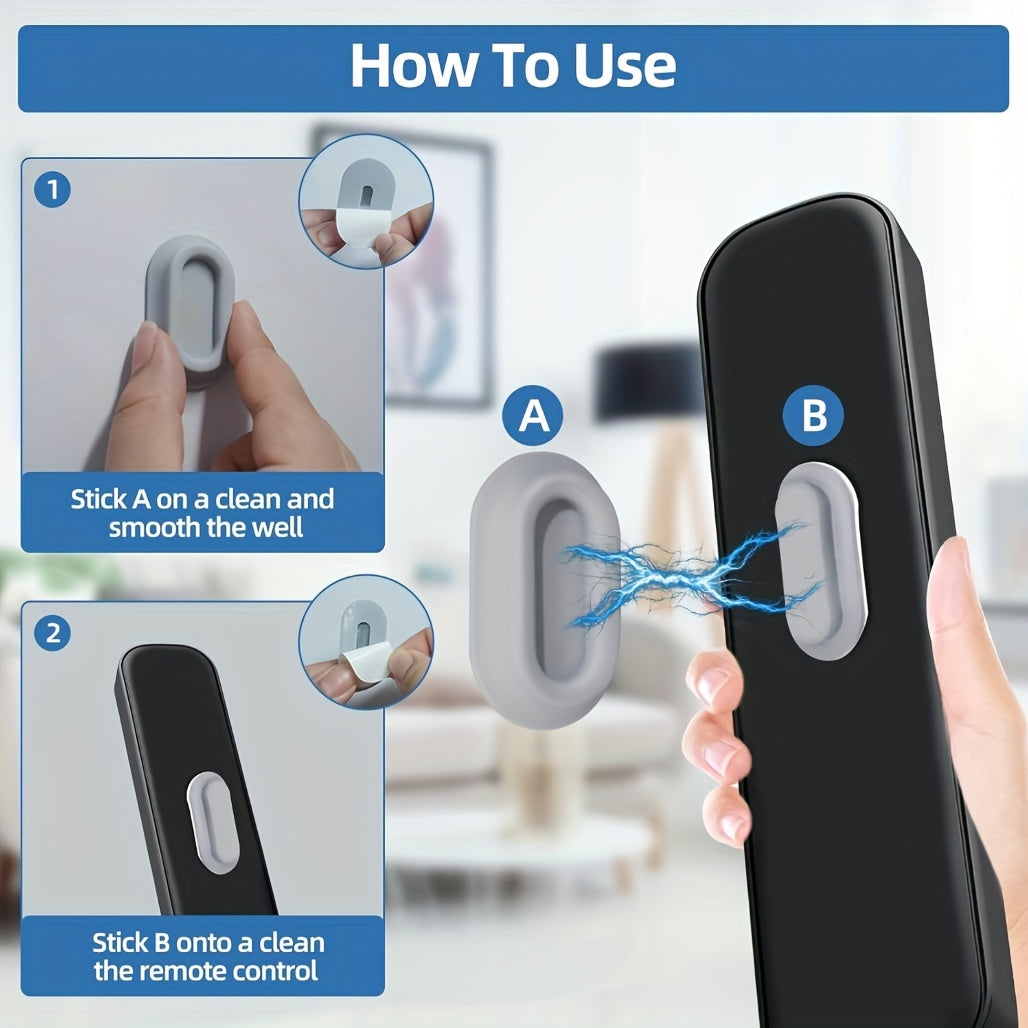 DOMUUH Magnetic Remote Holder is a versatile solution for organizing your remotes. Available in 1, 2, or 4 packs, this wall-mounted holder is made of non-wooden, no-drill silicone that easily attaches to any surface. The classic design is perfect for