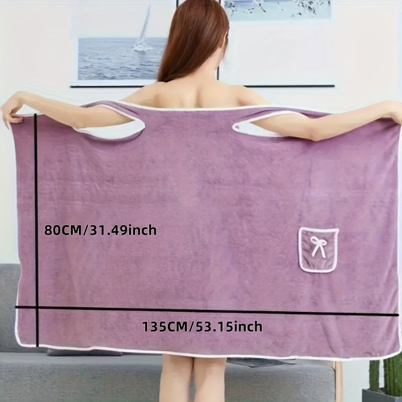 Valentine's Day wearable bath towel for family and outdoor use. Water-absorbing and quick-drying. Perfect for shower, sauna, and spa.