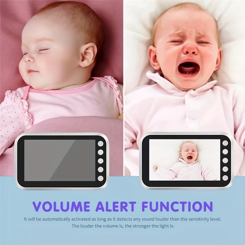 Monitor with built-in camera and audio features a high-definition 1080P 11.43 cm display. This video monitor also includes two-way talk, temperature display, and cry alarm functionality.