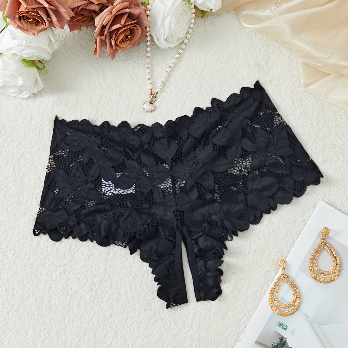 Multicolor lace leaf triangle underwear for women