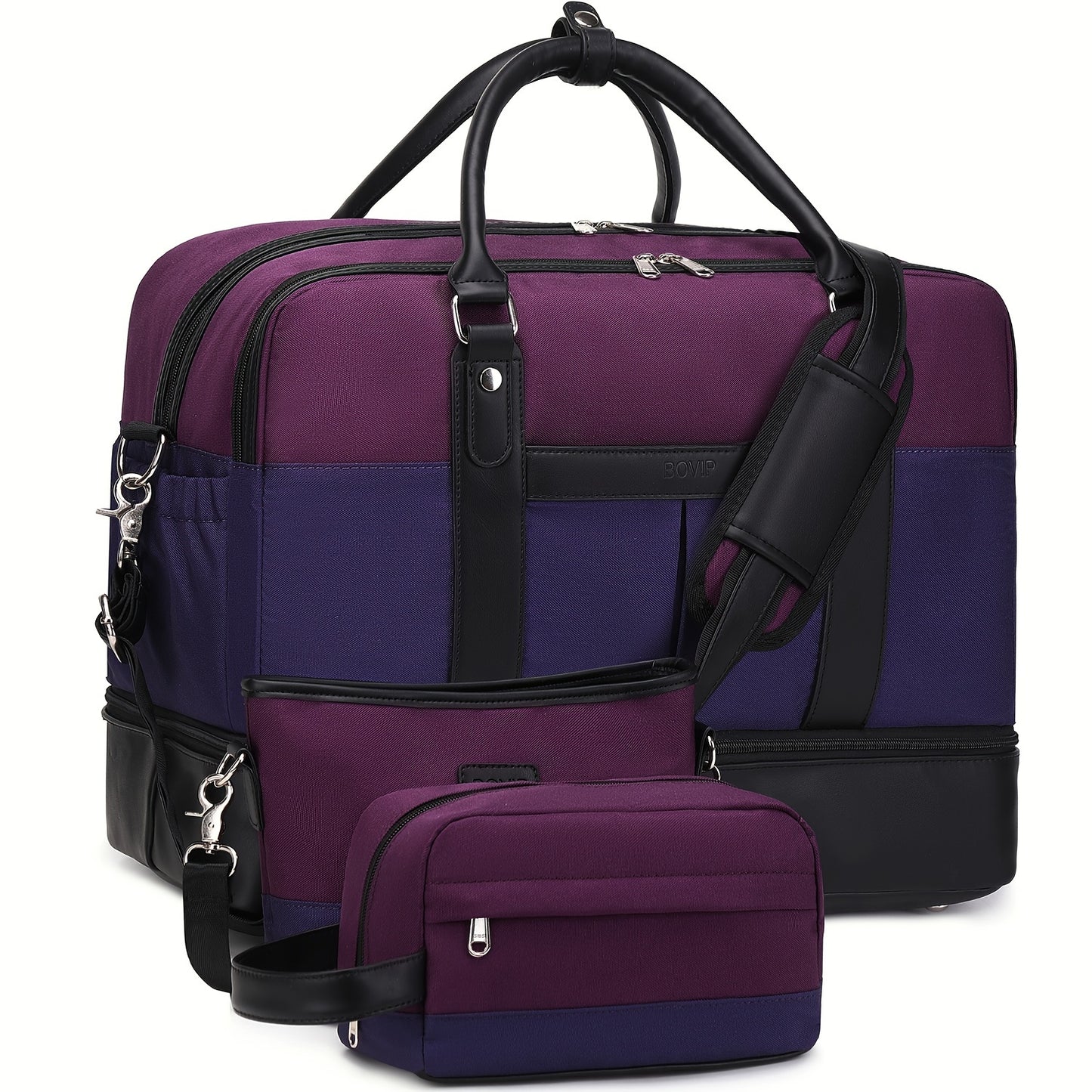 Sleek, spacious travel bag with detachable strap for daily use.