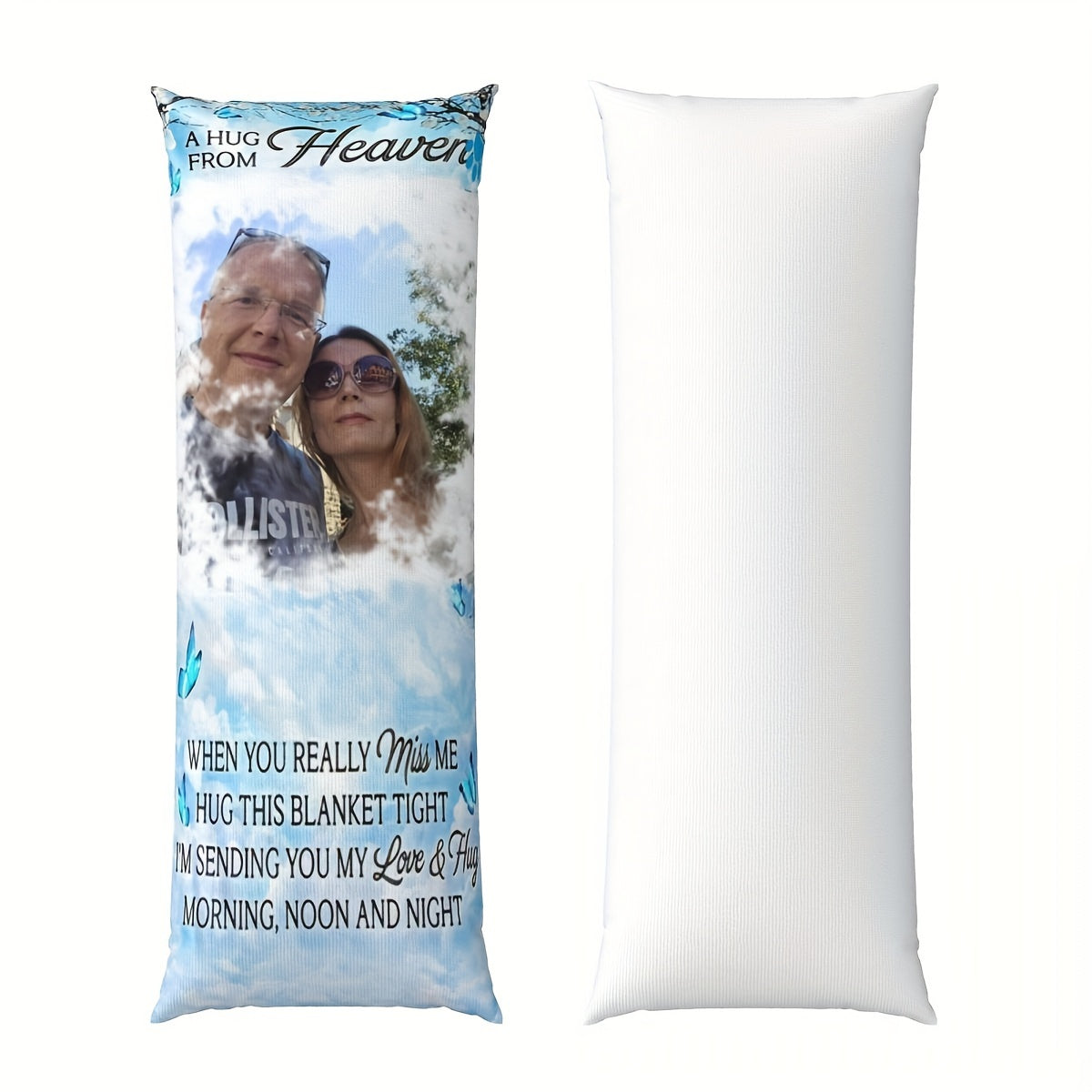 Personalizable Plush Pillow Cover measuring 50.8x137.16 cm - Featuring "A Hug from Heaven" Design on one side, Ideal for Adding a Cozy Touch to Your Sofa, Living Room, or Bedroom - Pillow Core Not Included