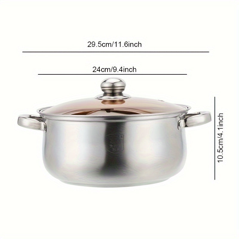 Durable Stainless Steel Stockpot - Seamlessly Leak-Proof, Generously Sized for Soups & Milk, Rapid Heating, Suitable for Induction Cooktops - Ideal for Both Home Cooks & Professional Chefs