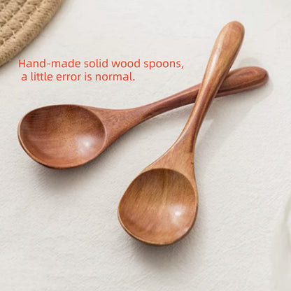 Handcrafted solid wood spoon set for desserts, honey, iced tea, salads, and more. Adds elegance to your kitchen decor.