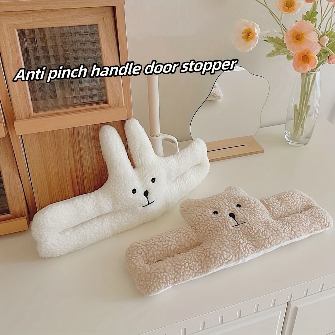 Animal-shaped Cartoon Door Stopper - Safe, Silent, and Windproof Clip for Protection – Light Brown/Ivory - No Latex