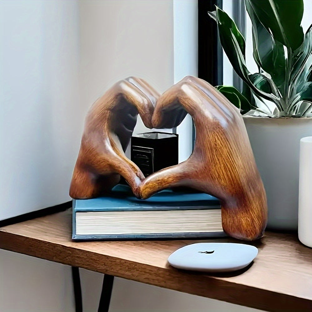 Heart-shaped resin sculpture for home or office decor. Perfect gift for holidays or special occasions.