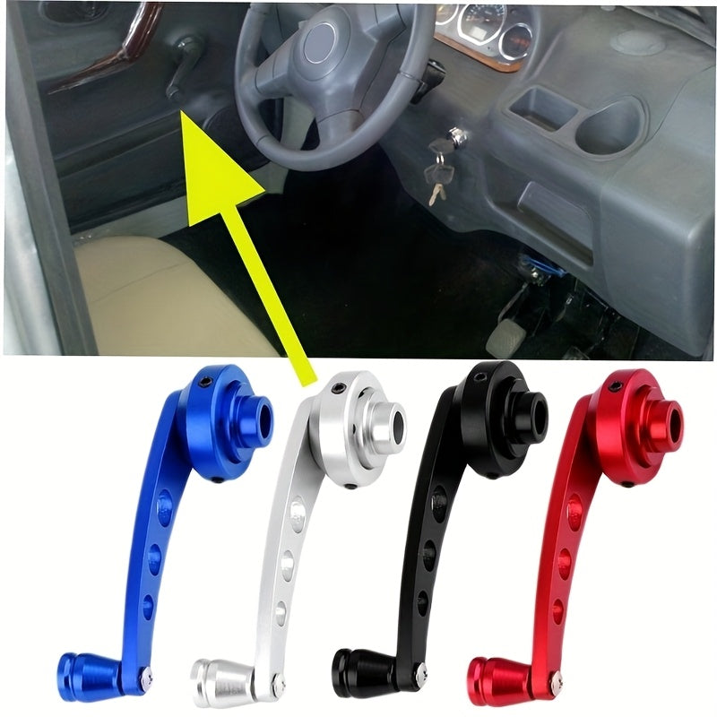 Two aluminum golden universal car window closing hand crank lifters for manual car window glass closing.