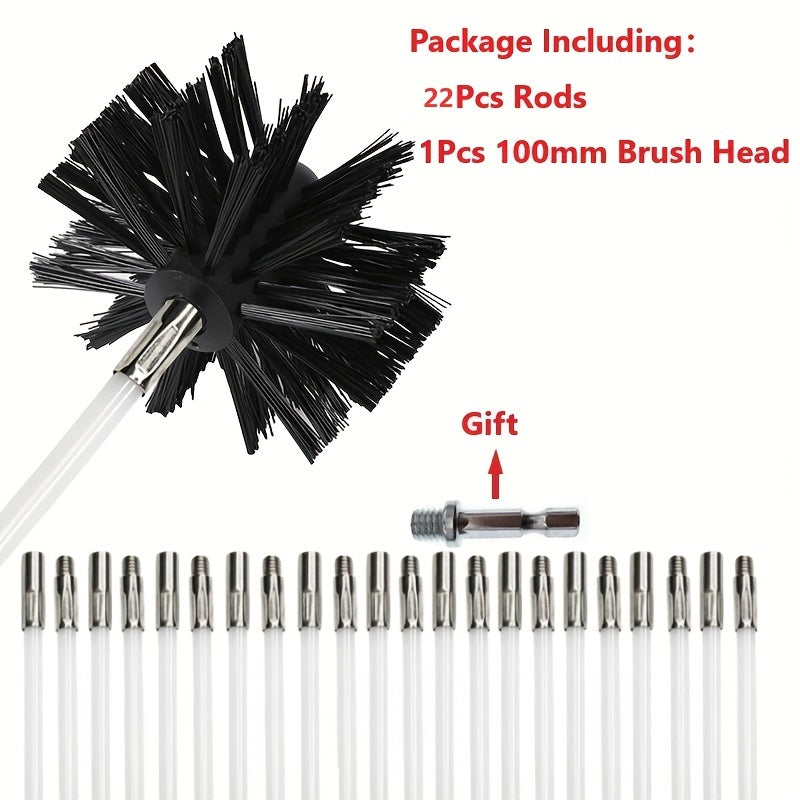 Dryer Vent Cleaning Brush Kit includes 26 pieces of flexible rods and a soft drill attachment. The expandable lint remover has a plastic handle for chimney cleaning. It extends up to 9.14 meters and is a must-have household gadget.