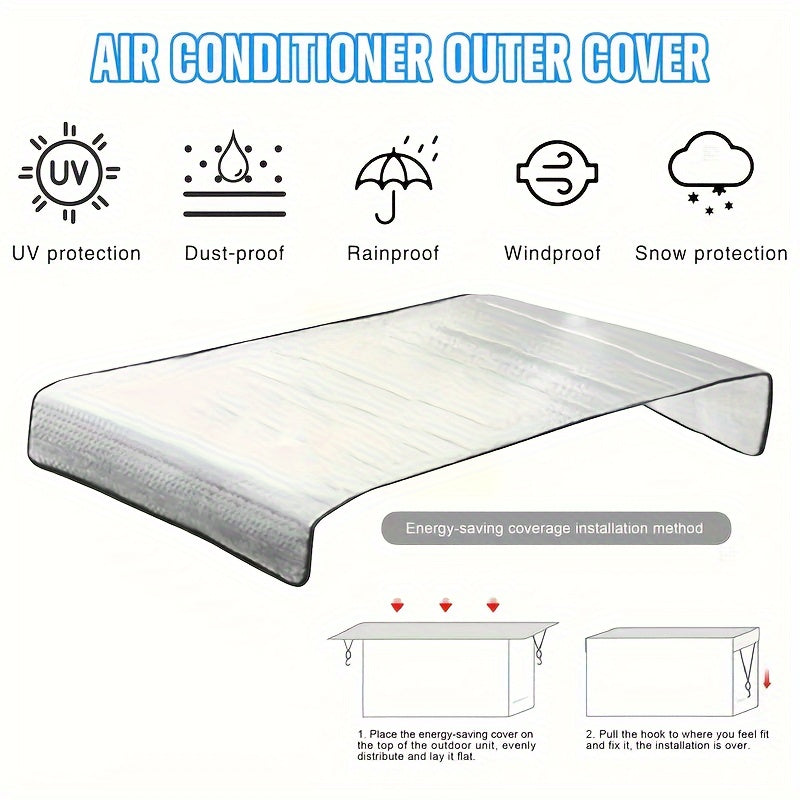 Durable Outdoor Air Conditioner Cover made of Waterproof Aluminum Foil - Protects from Sun, Dust, and Heat. Easy to Install and Provides Top Protection.