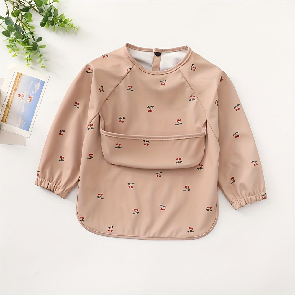 Keep your little one clean and stylish with this unisex long sleeve bib. Featuring a debris collection pocket, waterproof material, and adorable design, this apron is perfect for mealtime messes. A great gift for Halloween, Thanksgiving, Christmas, or