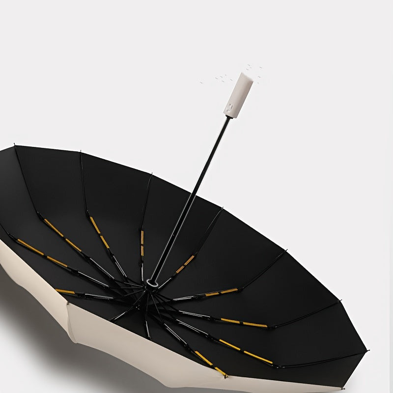 Folding vinyl umbrella for sun and rain