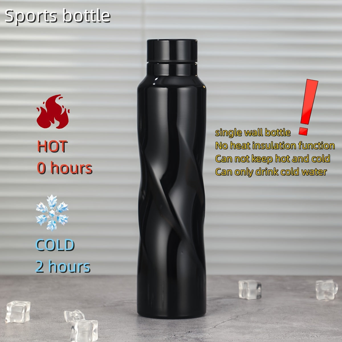 1000ML Stainless Steel Water Bottle - Large Capacity Sports Flask, Lightweight, PVC Free, Hand Wash Only, No Insulation