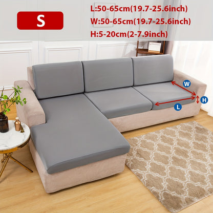 Stretch sofa seat cover to protect living room cushion.