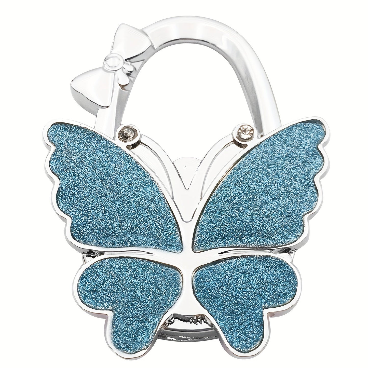 Shiny Butterfly-Shaped Folding Hanging Hook for Handbags - Perfect for Tables, Desks, Home, and Office