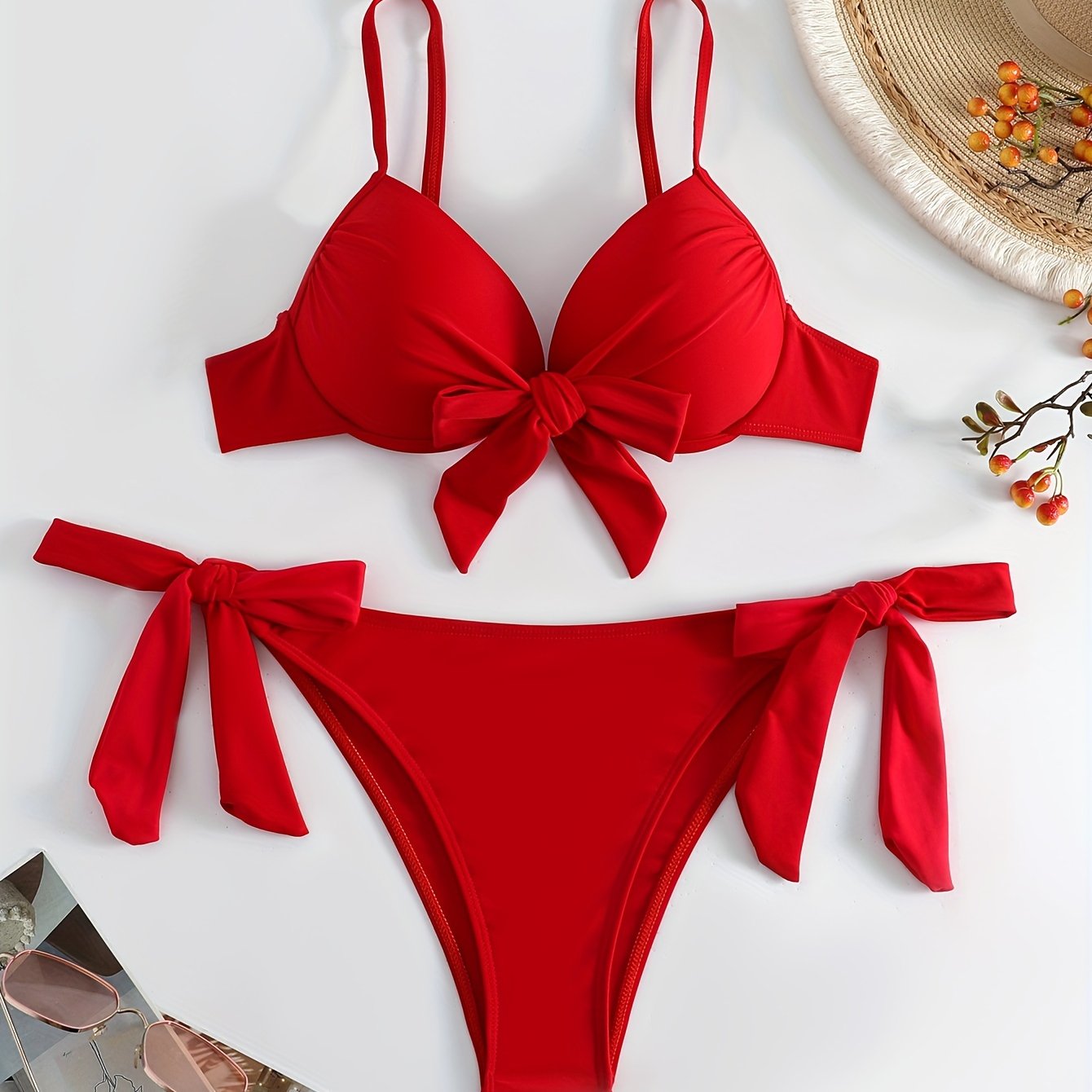 Big Red Hard Pack Strap Bikini Set