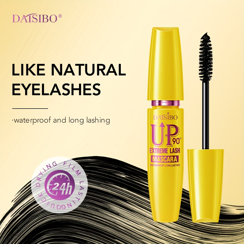 DAISIBO 4D Silk Fiber Lash Mascara in Ultra Black for longer, thicker, and volumized eyelashes. Waterproof, smudge-proof, and hypoallergenic for all skin types. Fast and easy application.