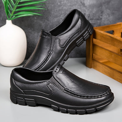 Durable slip-on work shoes with round toe, ideal for health care, food service, and daily wear, designed for all-season use with non-slip and dustproof features.