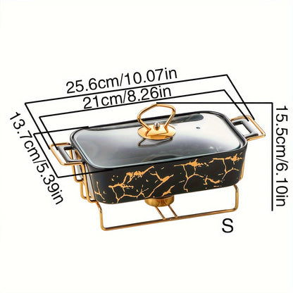 Christmas Ceramic Casserole Dishes Set with Lids, Iron Stand, and Festive Kitchenware for Home Use - Perfect for Holiday Gatherings and Pottery Soup Pots