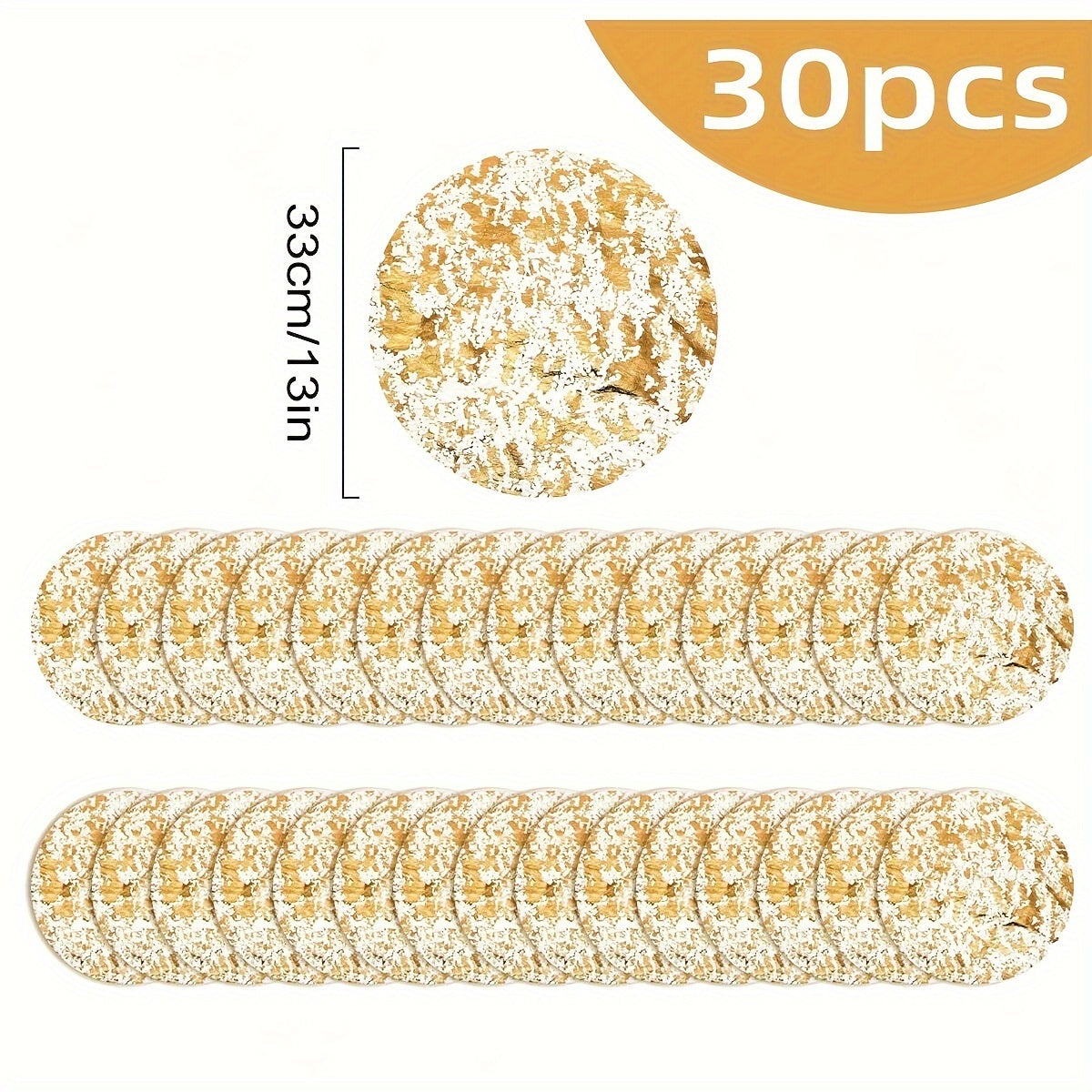 33.02 cm round gold foil mesh placemats for home decor, dining, weddings, birthdays, and parties