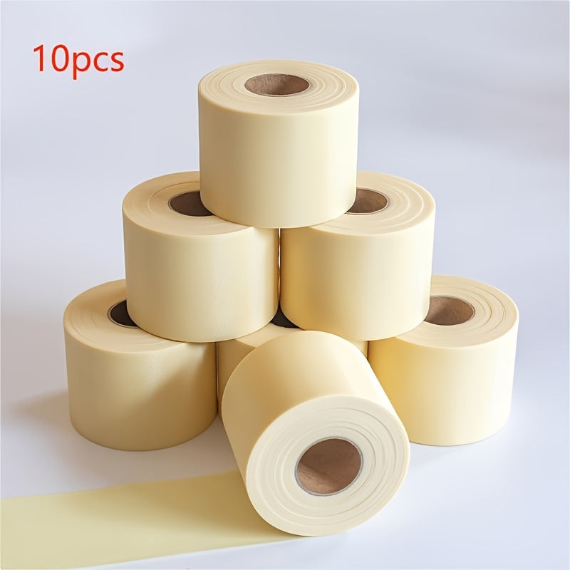 A collection of 10 PVC cable ties, ideal for securing air conditioners - each tie measures 2.28" x 433" and is made from beige PVC film tape with a thickness of 0.19mm. These ties do not require electricity and are perfect for fixing pipes, enhancing