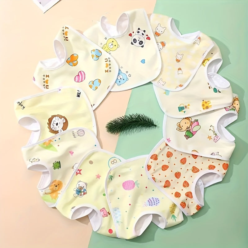 6 pieces of soft velvet waterproof bibs with adorable cartoon designs, u-shaped for drool and feeding for toddlers - ideal present for Easter, Thanksgiving, Christmas, Halloween. Made with crystal velvet, perfect for home dining.