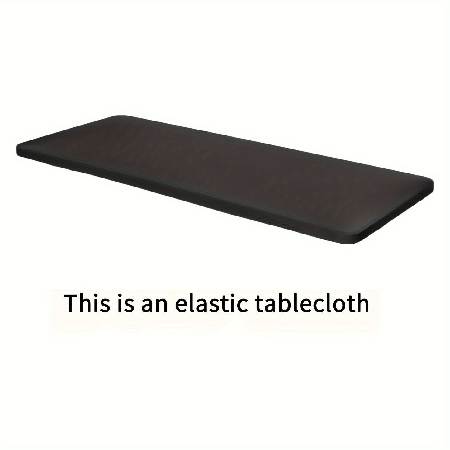 Rectangular half-wrapped polyester tablecloth with elastic edges, perfect for outdoor events and parties.