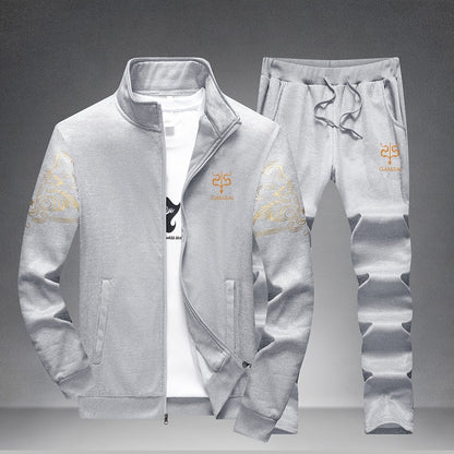 Men's Zipper Open Cardigan Sports Suit for Spring and Autumn Style