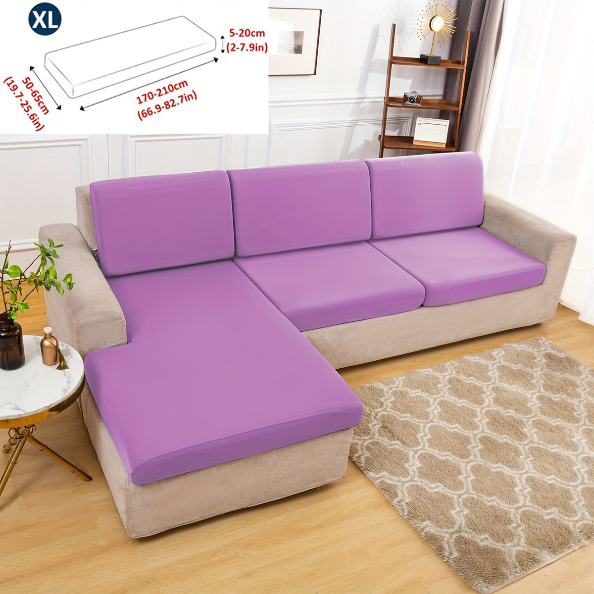 Classic Stretch Sofa Cover, Elastic Band Slipcover for Armchair to Sectional Sofas, Machine Washable Polyester and Spandex Blend, Fits Single to Four Seater Couches.