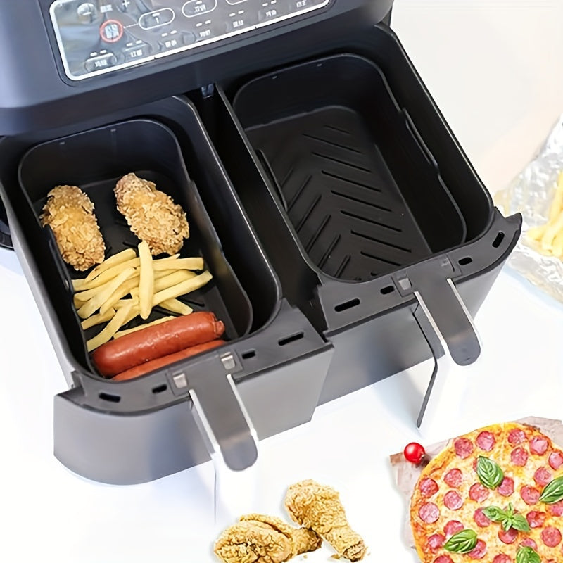 Air Fryer Accessories Set - Includes Tools/Rack for Most Dual Basket Air Fryer Models (7.6-9.6L), Oven Accessories, Air Fryer Liners, Multi-Layer/Skewer Rack, Metal Holder, Tongs, Brushes, and Oven Gloves