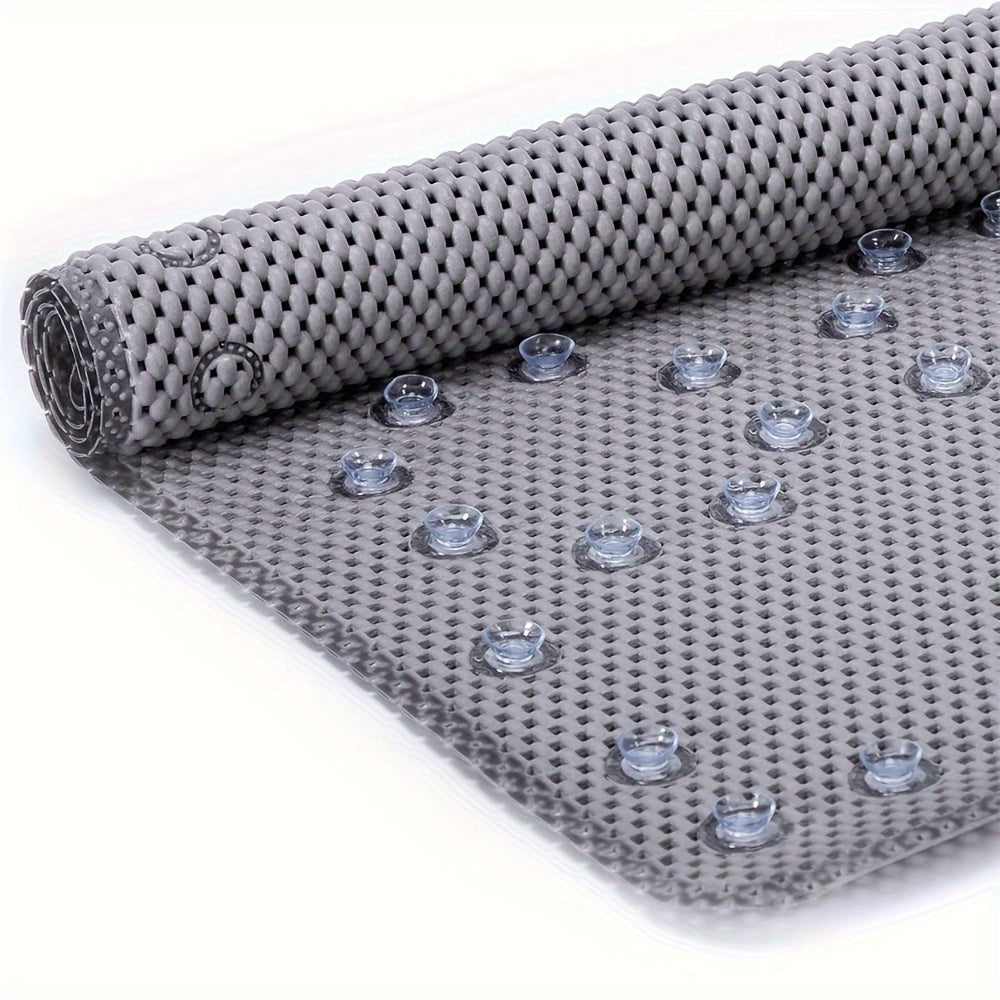 Soft Cushioned Shower Floor Grip for Bathroom Safety - PVC Bathtub Mat with Anti-Slip Design, Machine Washable, Mildew Resistant, Drain Holes, and Suction Cups included