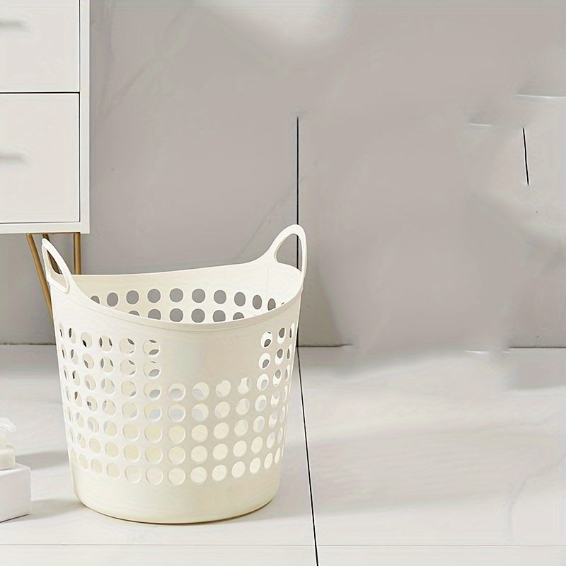 Contemporary Mesh Laundry Basket with Handles - Ideal Storage Option for Bathroom, Bedroom, and Living Room