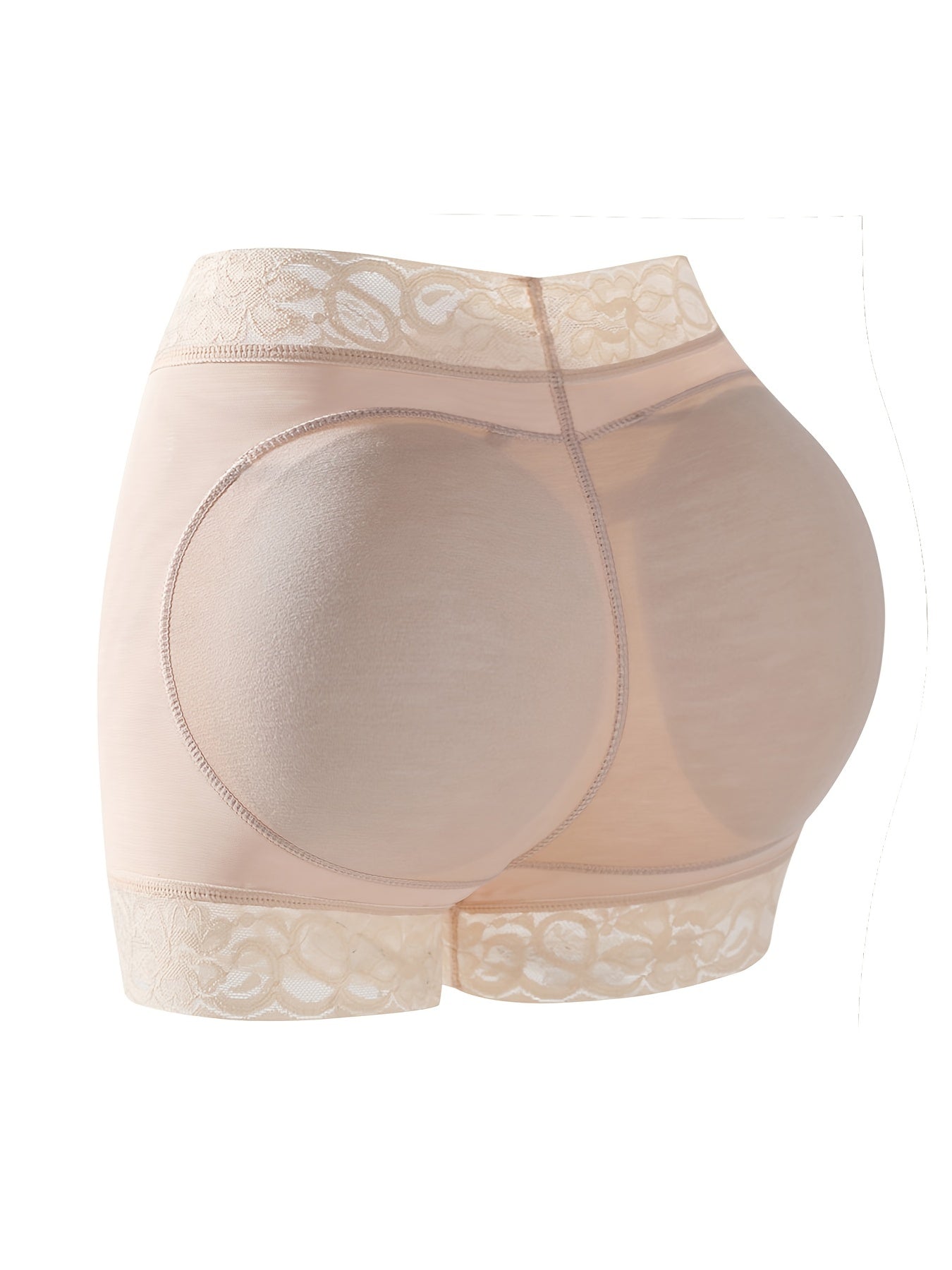 Women's high-waisted boxer panties with lace trim and tummy control butt lift, ideal for shaping the body.