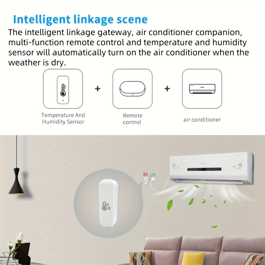 WiFi Smart Thermometer Hygrometer for indoor temperature and humidity control, with remote app control and USB power, ideal for rooms, greenhouses, and cellars - Battery-free.