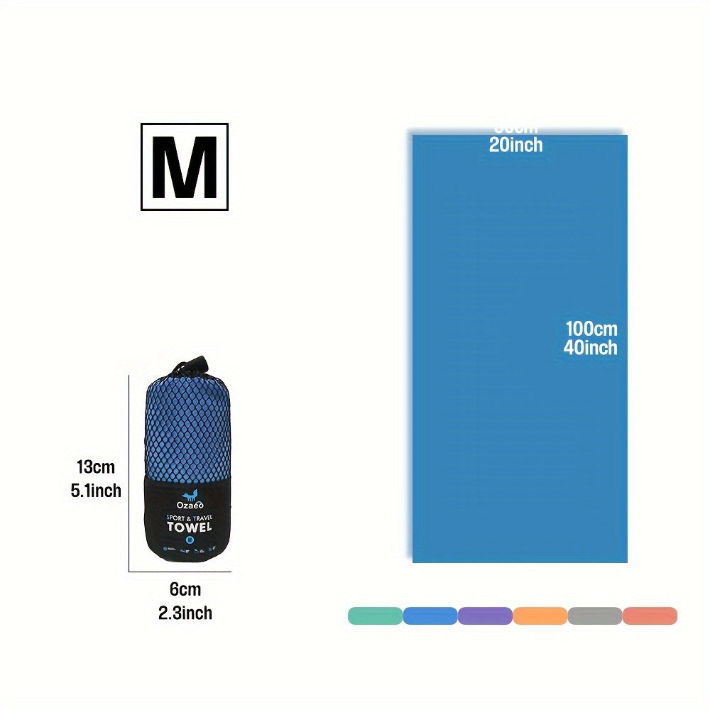 Высокоабсорбирующее микрофибровое полотенце для путешествий с функцией быстрого высыхания, поставляется в легком сетчатом мешке. Идеально подходит для кемпинга, спорта, пляжа, походов, йоги, гольфа и пеклбола.