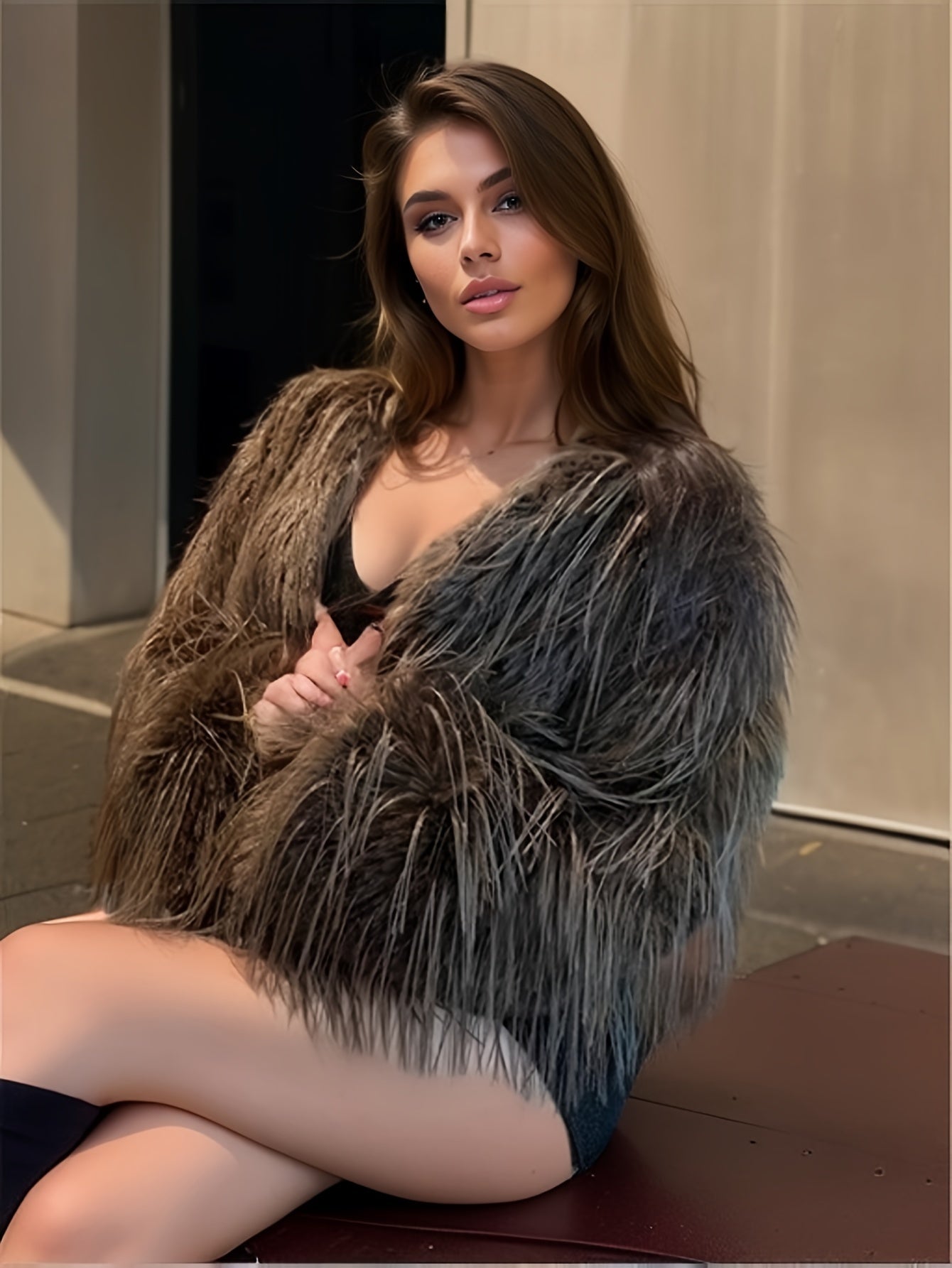 Yudomi Faux Fur Short Coat for Women at Target.