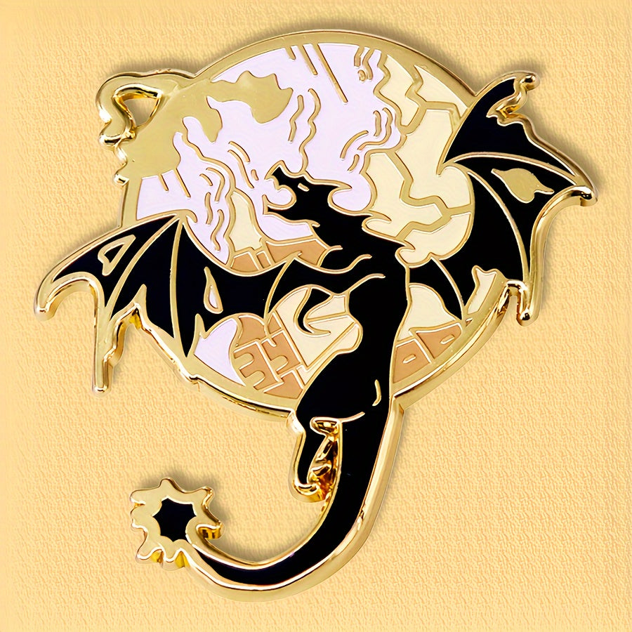 Enamel pin features a Fourth Wing Dragon design, perfect for adding a touch of cuteness to any outfit. This unique alloy collar pin is a stylish and versatile gift for jackets, bags, and hats. Perfect for women who love to accessorize with fun and quirky