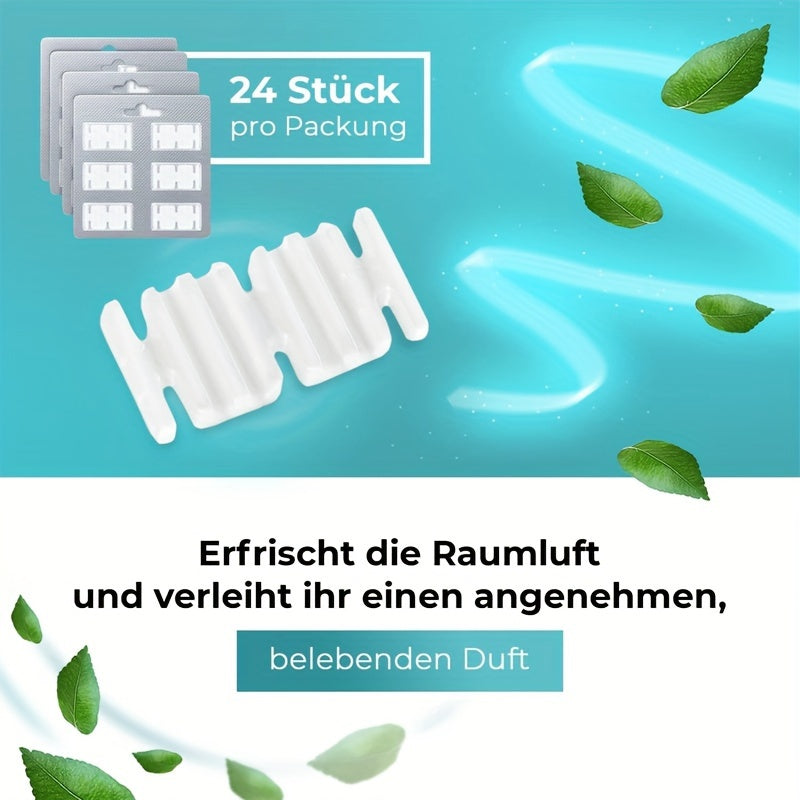 24 Pack of Vacuum Cleaner Freshener Scents for Vorwerk Kobold Models VK135, VK136, VK140, FP140, FP150, VK150, VK260, VK265, VK270, VK300 - Plastic Floor Attachment Fragrance Chips, Deodorizer & Scented Aromatherapy Inserts (6 sets of 4)