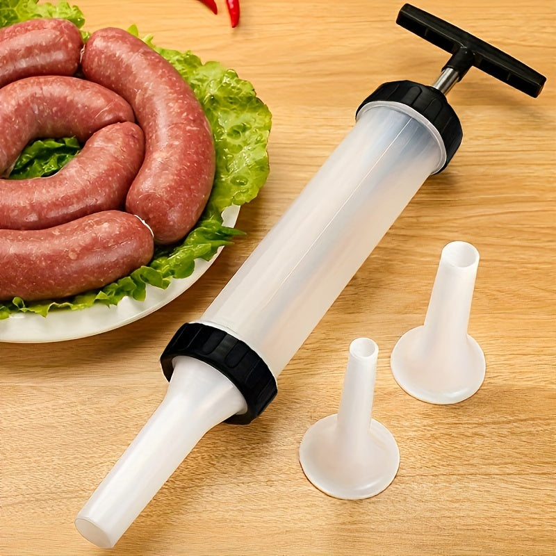 Simple Manual Sausage Maker Kit - Portable Salami Filler made from Polypropylene for Easy Home Kitchen Use