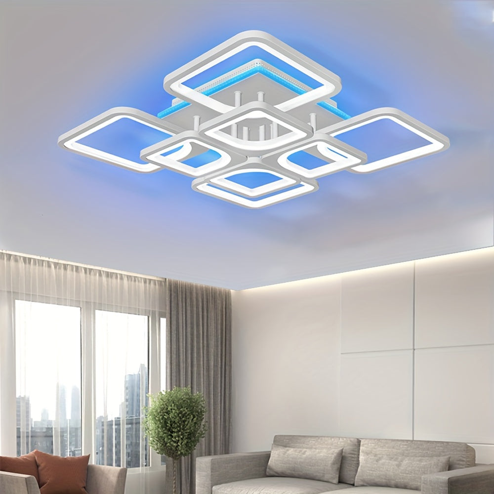 Dimmable smart LED ceiling light with remote control, modern Nordic home lighting for bedroom living room corridor balcony.