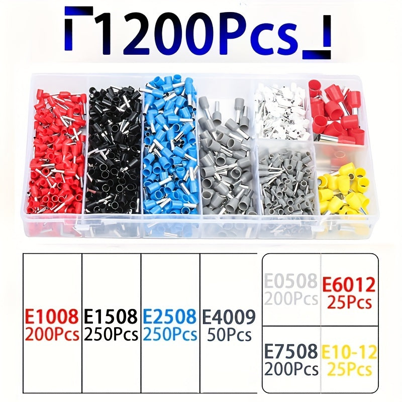 400-2400pcs Cold Pressed Tube Type Insulated Wire Connectors with Crimping and Stripping Pliers