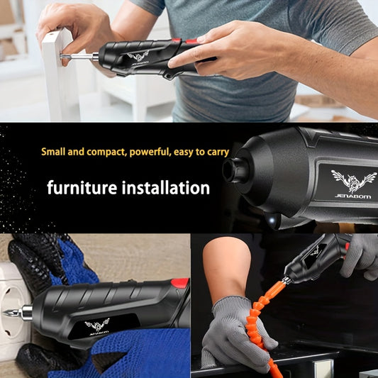 Electric tool set for home maintenance includes a 3.6V mini cordless drill and screwdriver with a 1300mAh lithium battery, available in 14pcs, 26pcs, or 47pcs options.