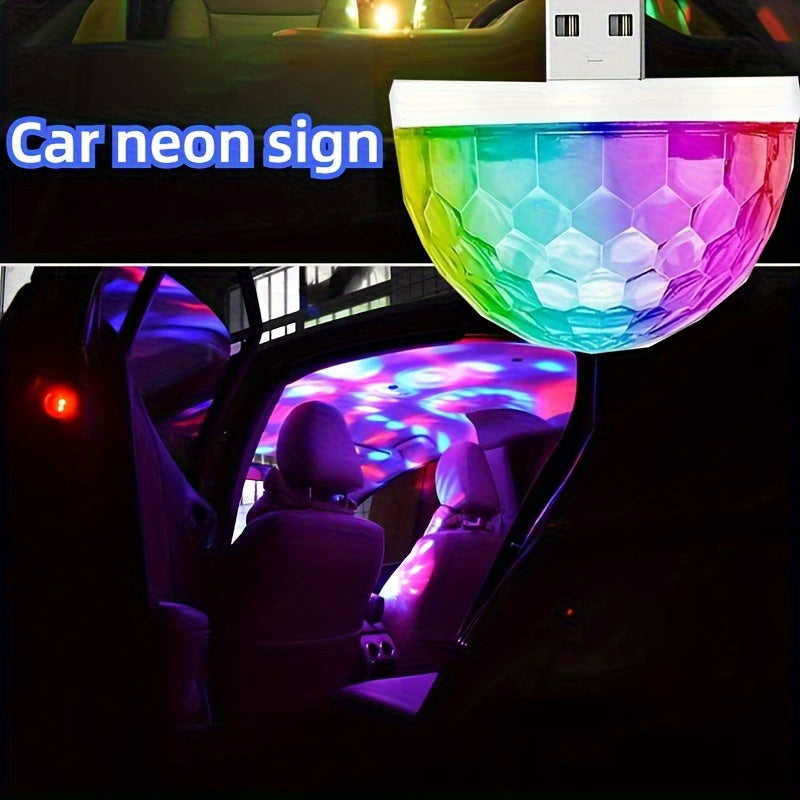 Smart Voice-Activated Disco Ball - Portable USB Party Lights for Android & iPhone, Modern Plastic Desk Lamp with Upward Lighting, Festive Atmosphere for Any Room.