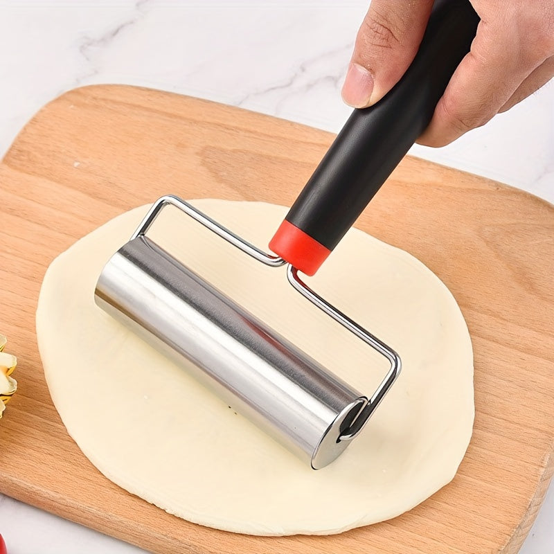 Essential Kitchen Gadget: Stainless Steel T-Shaped Pastry Roller Ideal for Pizza, Bread, and Biscuits