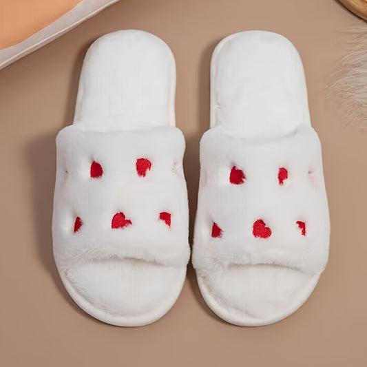 Cozy Open Toe Plush Slippers for Home