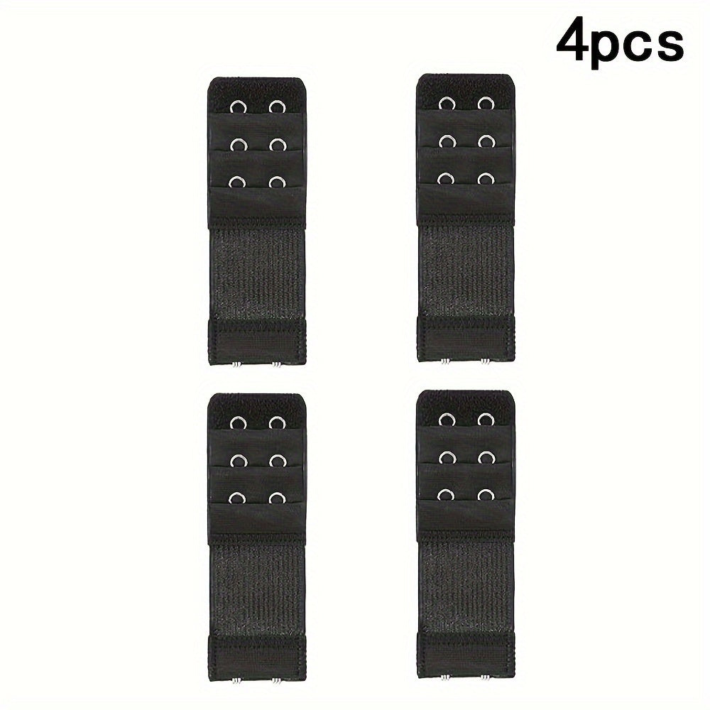 4 pieces of bra strap extenders with 3 hooks for adjustable comfort. Perfect for women's lingerie and underwear.