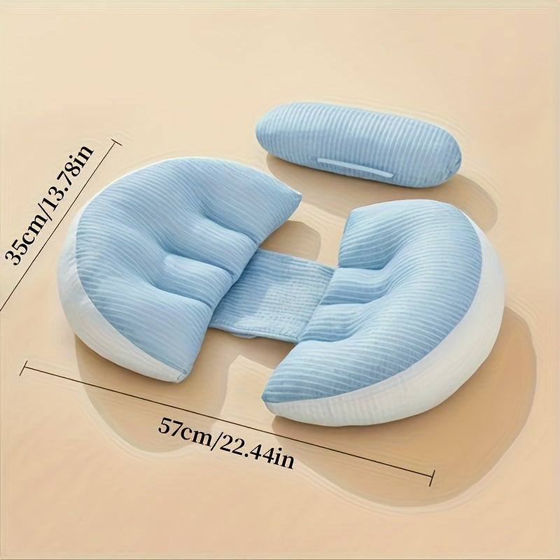 Experience Comfortable Sleep with our U-Shaped Ergonomic Maternity Pillow for Side Sleepers - Providing Lumbar Support and Belly Relief, Made with Soft Polyester Fill for Ultimate Comfort and Back Relief. Perfect for Pregnancy Care and a Great Christmas