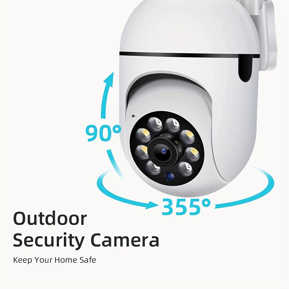 Wireless Outdoor Security Camera with 1080p HD Video, AI Human Detection, Motion Sensor Floodlight, Two-Way Audio, Night Vision, USB Power, Wi-Fi Connectivity. Ideal for Adults 18 and up.