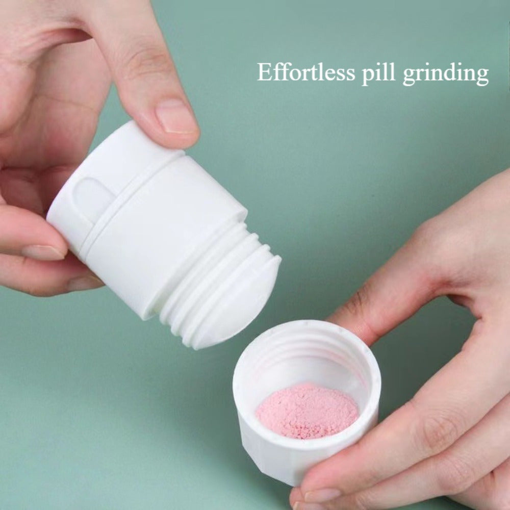 1pc Portable Pill Cutter and Grinder with Storage Box for easy cutting and crushing, travel-friendly design.