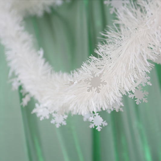 Thick white snowflake headband, classic wreath for various occasions, no lights included.