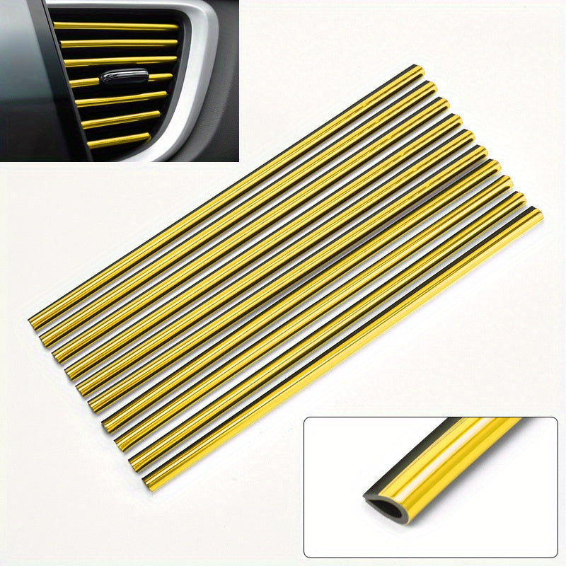 10PCS 20cm U-shaped Car Air Conditioner Air Outlet Decoration Strip with Car Shape Door Corner Protector